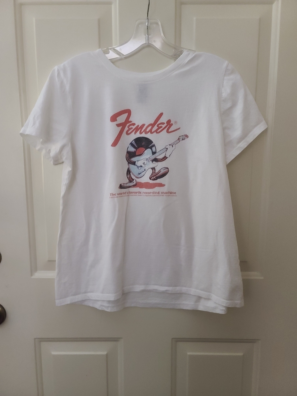 Child's Fender White Graphic Kids T-Shirt with Guitar Logo